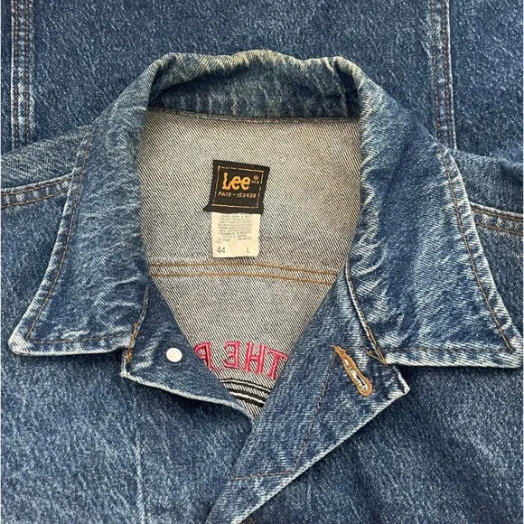 Vintage‎ Lee Denim Large Hard Rock Cafe Tokyo Jacket Embroidered Back 90's Vibes - Picture 9 of 10